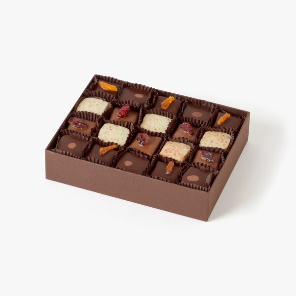 Chocolate Gift Box. French-style pâtes de fruits made with real fruits, enrobed in gourmet chocolate. 